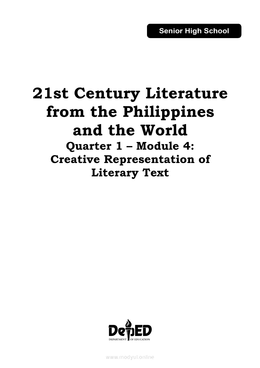 21st-century- Q1 M4 - dfgdfgdfg - 21st Century Literature from the  Philippines and the World Quarter - Studocu