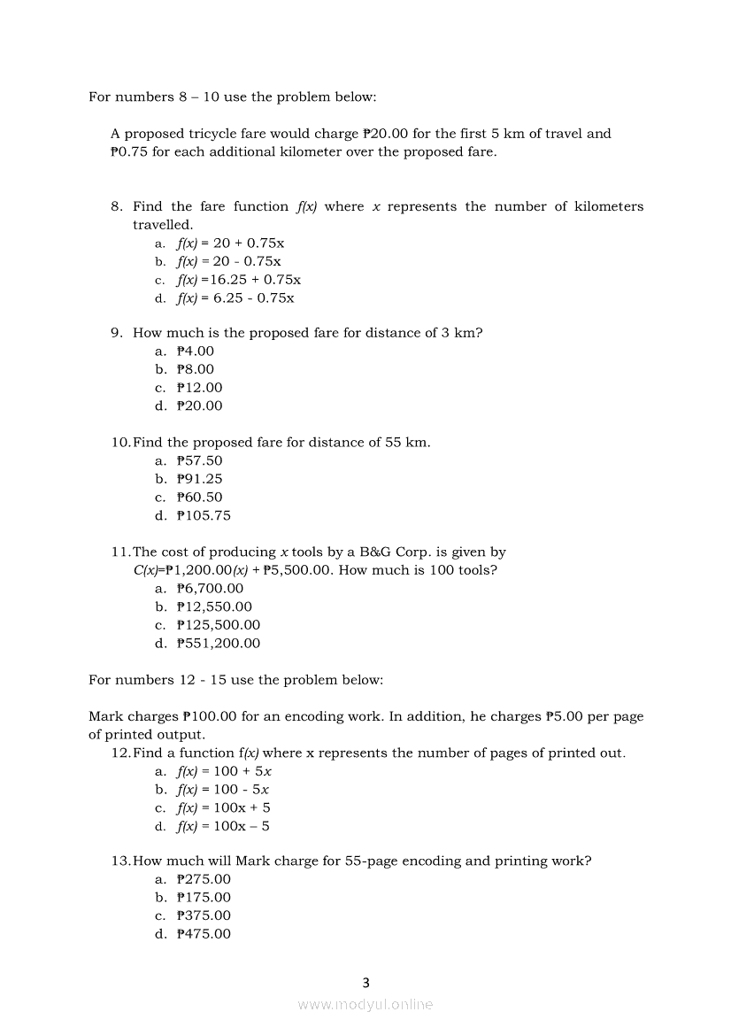 General Mathematics Module 4 Solving Real Life Problems Involving 
