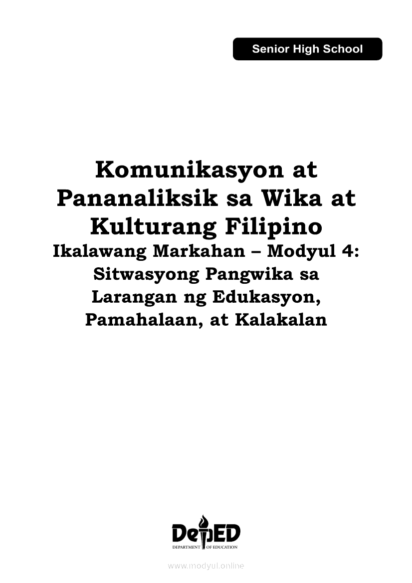 Komunikasyon at Pananaliksik sa Wika at Kulturang Pilipino Ikalawang