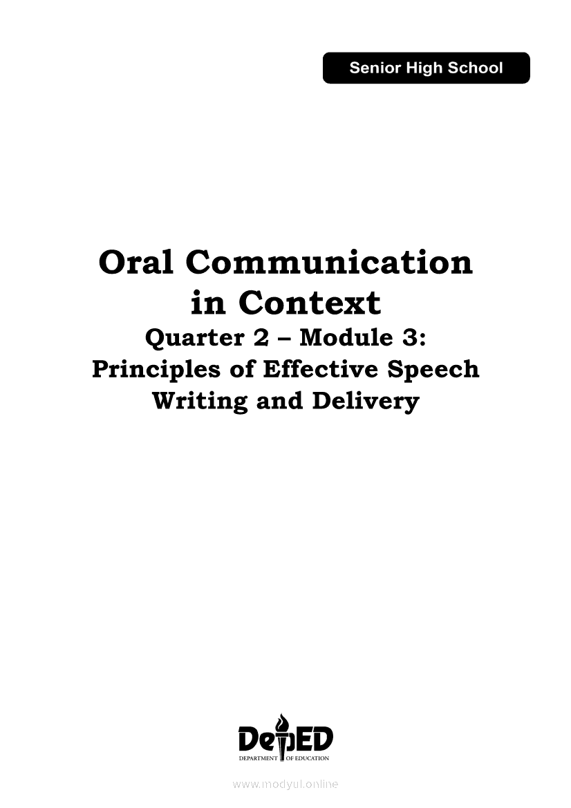 speech and oral communication for college students book pdf