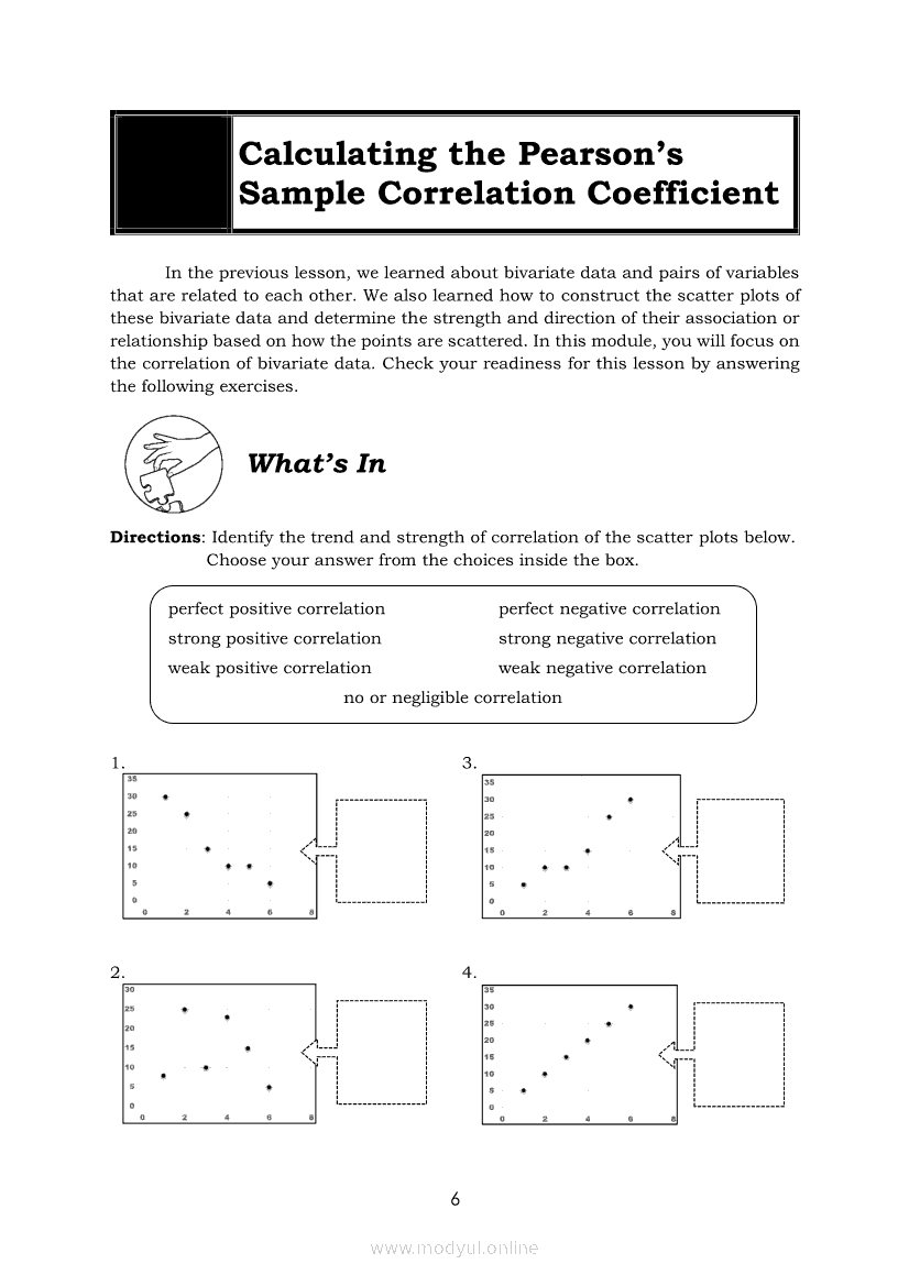 pearson correlation worksheet